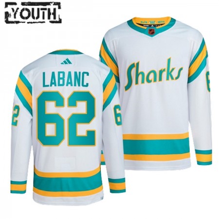 San Jose Sharks Kevin Labanc 62 2022-23 Reverse Retro 2.0 Weiss Trikot Authentic - Kinder San Jose Sharks Kevin Labanc 62 2022-23 Reverse Retro 2.0 Weiss Trikot Authentic - Kinder